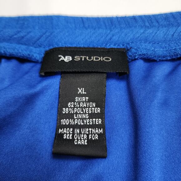 AB Studio Womens Maxi Skirt Size XL Royal Blue Asymmetrical Tiered Textured Y2K - Picture 6 of 9